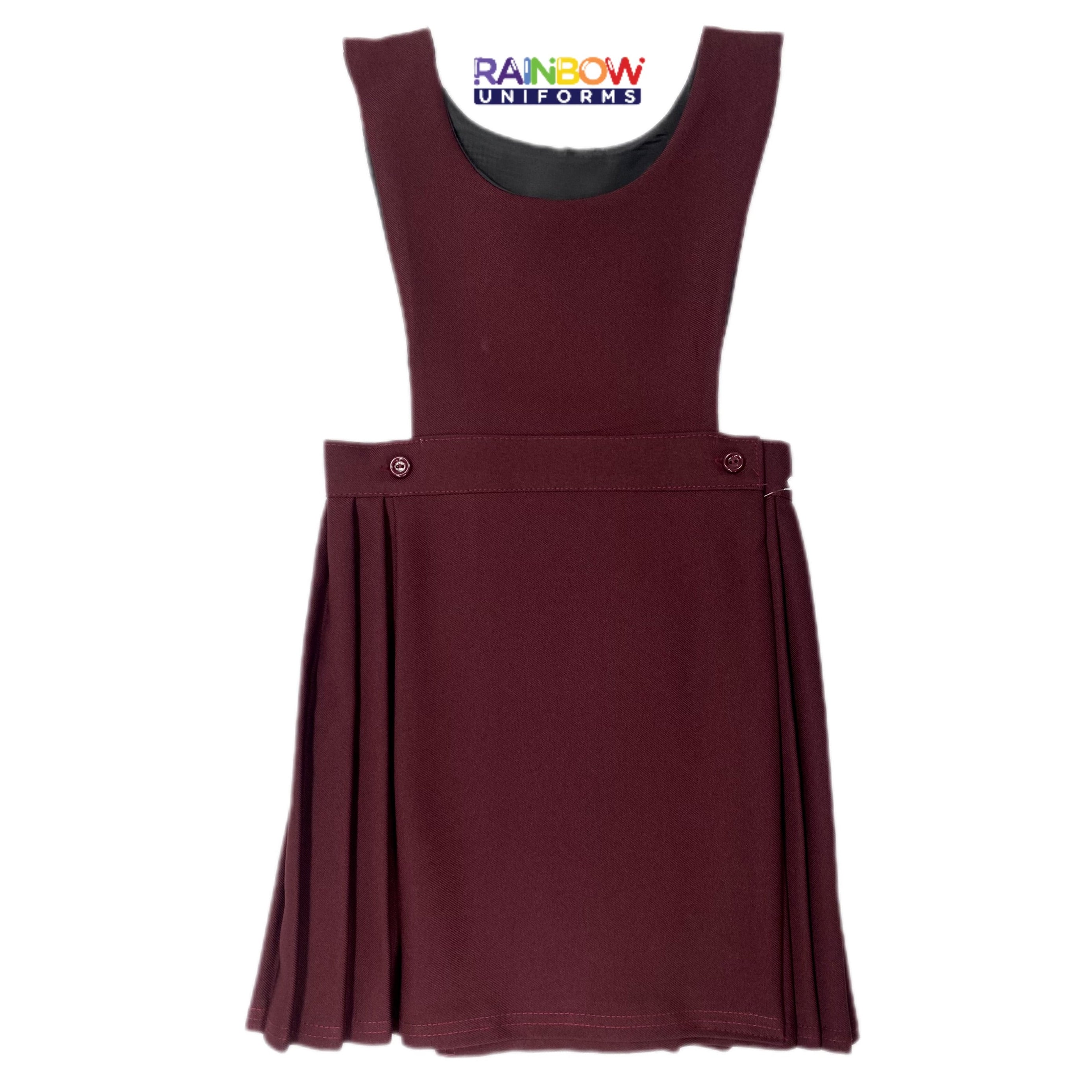 Girls Bibs Pinafore Dress- Grey, Black, Navy, Maroon Maroon