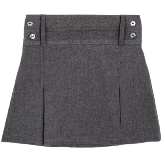 Girls Half Elastic  Front 4 Button Skirt