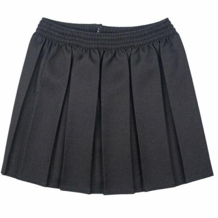 Girls Box Pleated Skirts- Black