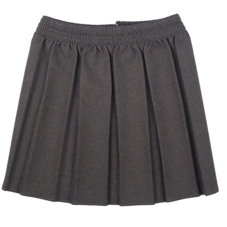 Girls Box Pleated Skirts- Grey