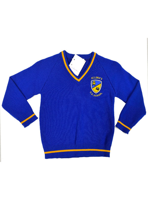 St Lukes C E Primary School Knitted V Neck Jumper | Rainbow-Uniforms