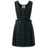 Green Tartan Pinafore Dress(With Yellow Check)