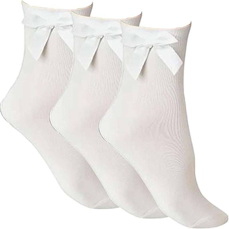 Girl's Ankle Bow Socks - 3Pack