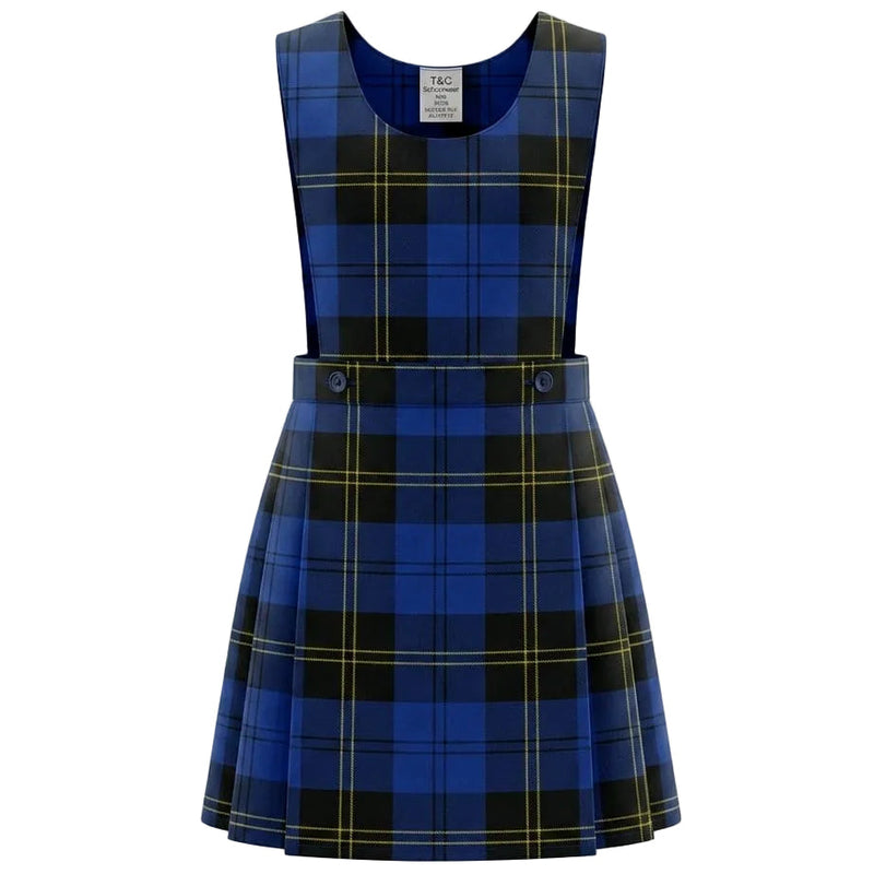 Dark Blue Tartan  Pinafore Dress (With Yellow Check)