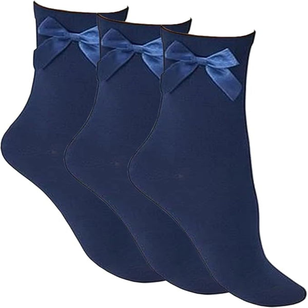Girl's Ankle Bow Socks - 3Pack