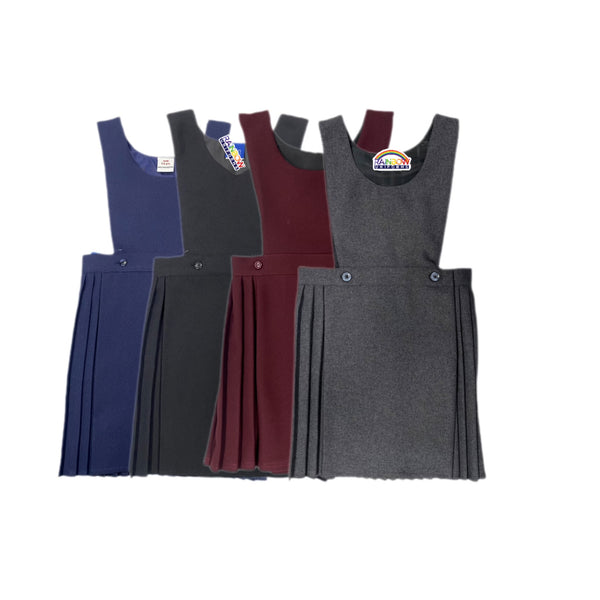 Girls Bibs Pinafore Dress- Grey, Black, Navy, Maroon