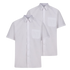 Boys Short Sleeve Non-Iron Shirt - Regular Fit - White - Twin Pack