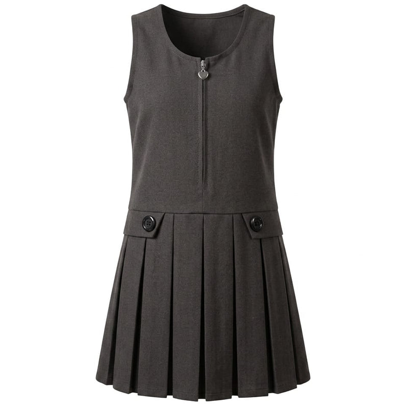 Grey Pinafore Dress
