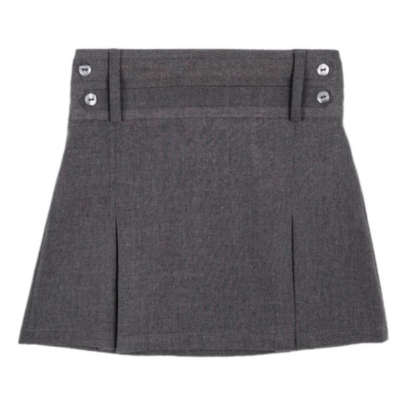 Girls Half Elastic  Front 4 Button Skirt