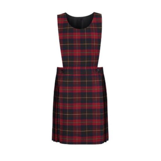 Burgundy Tartan Pinafore Dress