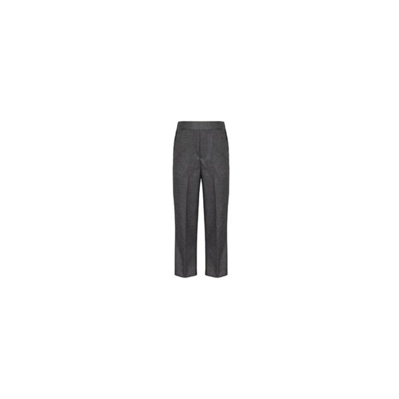 Boys Half Elastic Pull On Trousers - Grey & Black
