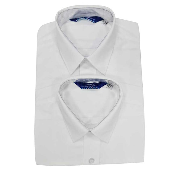 School Boys Twin Pack Short  Sleeve Shirts - White