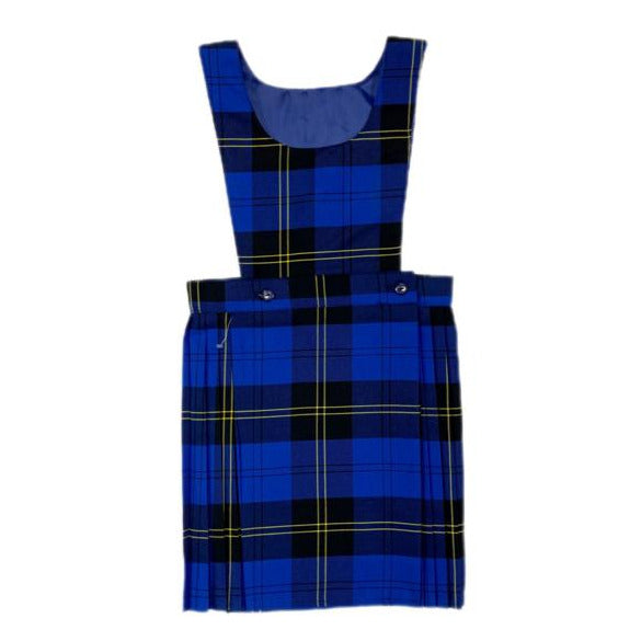 Dark Blue Yellow Check Tartan  Pinafore Dress