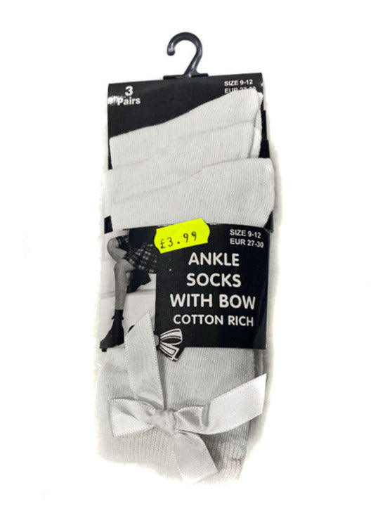 Ankle Bow Socks (Pack of 3)